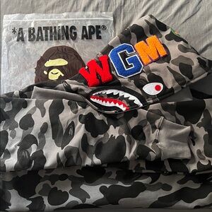A Bathing Ape Gray Camo Hoodie (Bape)